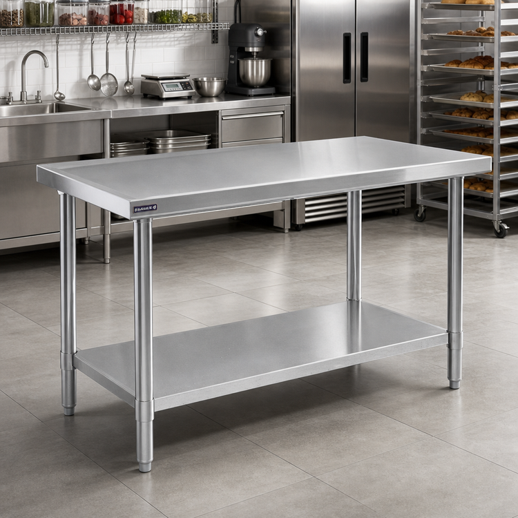 Product image #2 for Eagle Spec-Master Marine Series 108-Inch x 30-Inch 14-Gauge Stainless Steel Work Table with Adjustable Undershelf