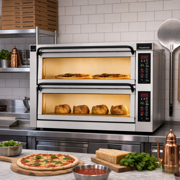 Product image #2 for PizzaMaster PM 452ED-2DW Countertop Electric Stone Hearth Pizza Oven, 2 Chambers, Digital Controls, 14.42 kW