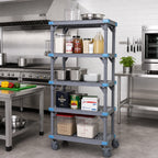 Thumbnail image #2 for Quantum Millenia QPM183062VS-5 Mobile 5-Shelf Polymer Shelving Starter Unit, 30 x 18 x 62 Inches, Gray