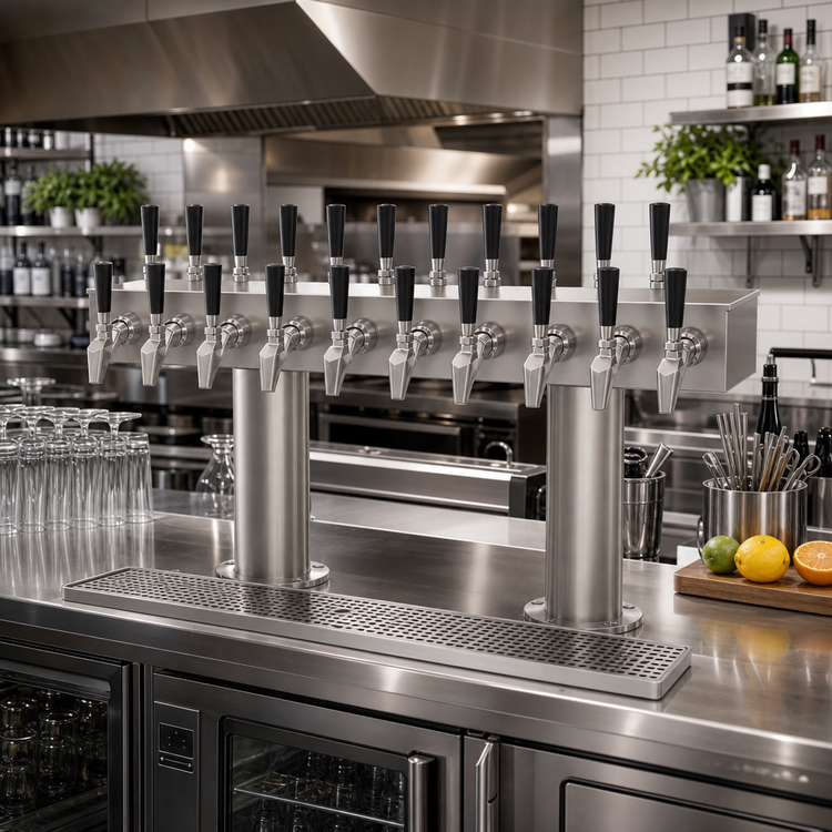 Product image #2 for 20-Faucet Double-Sided T-Head Glycol-Cooled Beer Tower, 30-Inch Overall Length