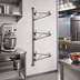 Thumbnail image #2 for Stainless Steel Adjustable Post Wire Wall Mount Mid Unit for 18-Inch Shelves, 54-Inch Post