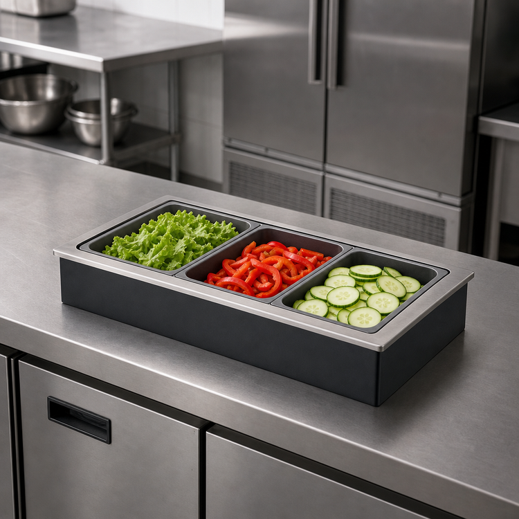 Product image #2 for Vollrath 36451 Drop-In Non-Refrigerated Three-Pan Cold Pan
