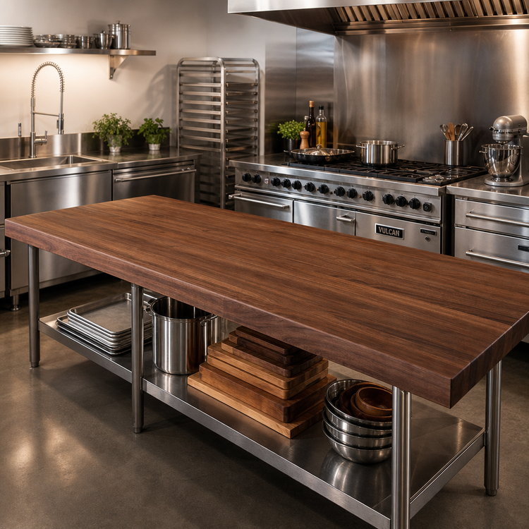 Product image #2 for Boos Block American Black Walnut Edge Grain Kitchen Countertop, 96 x 42 x 3 Inches, Penetrating Oil Finish