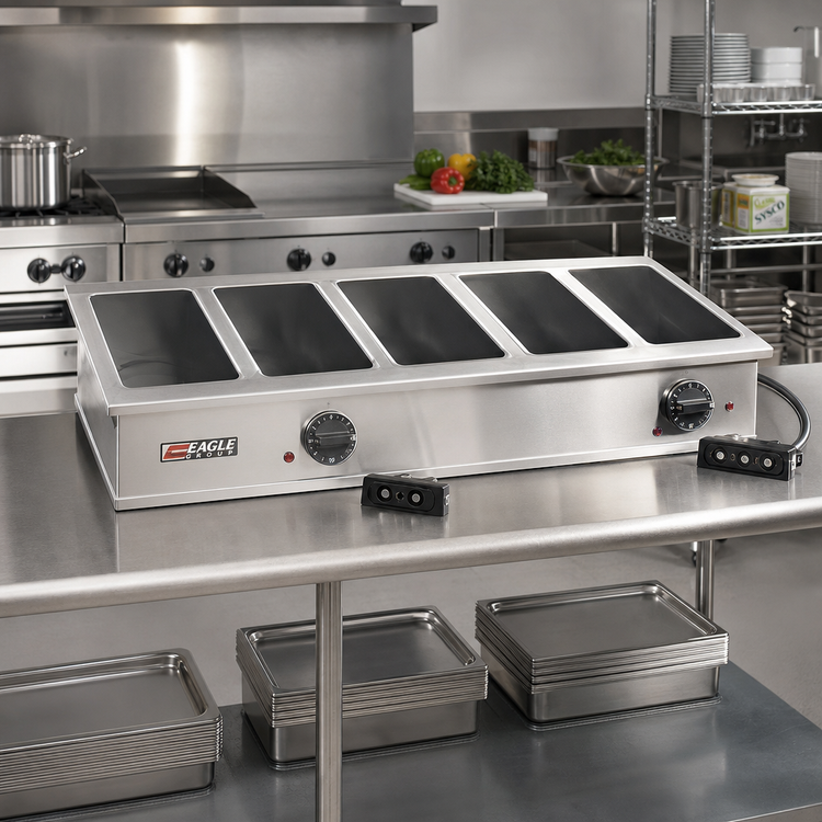 Product image #2 for Eagle Group Five-Well Electric Drop-In Hot Food Well Unit, Dry Operation, 240V