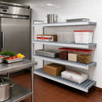 Thumbnail image #2 for Fermod Fermostock 4R64C71-E 4-Tier Polymer Shelving Expansion Kit, 71"H x 64"W x 22"D, Add-On Unit, Gray