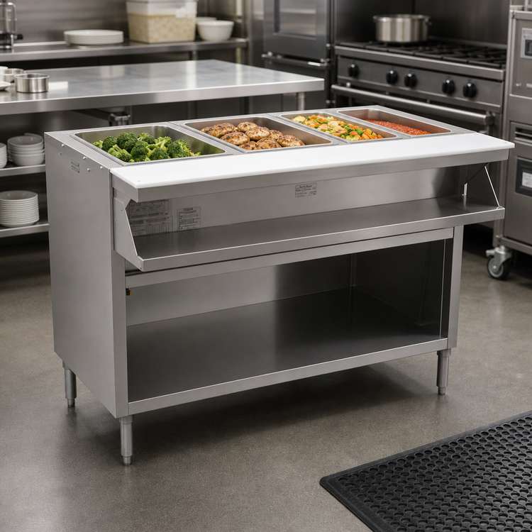 Product image #2 for Spec-Master Electric Sealed Well Hot Food Table, Open Front, 4-Well, 63-1/2 Inch Wide, 240V