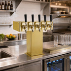Thumbnail image #2 for Perlick Corporation 4006-5BTF2 Countertop Extra-High 5-Faucet Glycol-Cooled Tee Draft Beer Tower, Tarnish-Free Brass