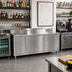 Thumbnail image #2 for John Boos 72-Inch Stainless Steel Beverage Unit Cabinet Base with Right Trash Chute, Hinged Doors, and 5-Inch Backsplash