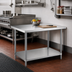 Thumbnail image #2 for Steel Works Stainless 30 x 24 Inch Stainless Steel Corner Work Table with Undershelf