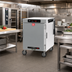 Thumbnail image #2 for Metro HotBlox Wide 8-Pan Half-Height Mobile Pass-Thru Insulated Holding Cabinet, Digital Touchscreen, Solid Front / Clear Rear Doors