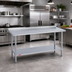 Thumbnail image #2 for Duke 84-Inch x 24-Inch 14-Gauge Stainless Steel Work Table with 1-1/8-Inch Riser and Undershelf
