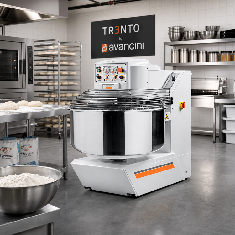 Product image #3 for Trento Avancini MOMA 80 Floor-Model Spiral Dough Mixer, 143 Qt Bowl, 176 lb Dough Capacity, 208V/3-Phase