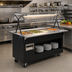 Thumbnail image #2 for Vollrath 2-Series Affordable Portable 4-Well Hot Food Station with Buffet Breath Guard, Lights, and Open Storage Base, Black, 120V