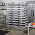 Thumbnail image #2 for Quantum Mobile Triple-Bay Bin Cart with Slides for 33 Bins, 24 x 60 x 69 Inches, Chrome Plated