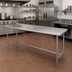 Thumbnail image #2 for Advance Tabco 120-Inch x 30-Inch 16-Gauge 430 Stainless Steel Work Table with Rear Up-Turn