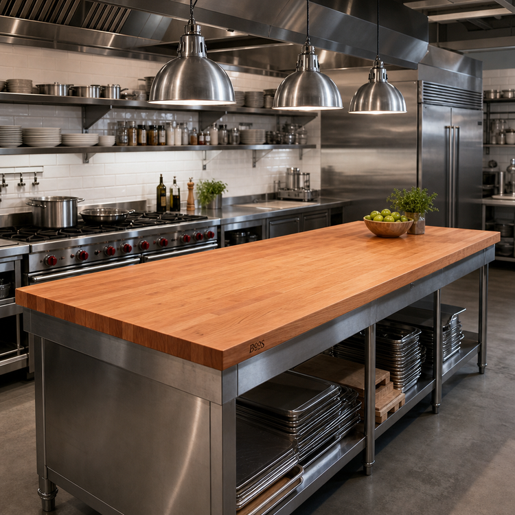 Product image #2 for Boos Block American Cherry Blended Edge Grain Kitchen Countertop, 144" x 42" x 1-1/2", Varnique Finish