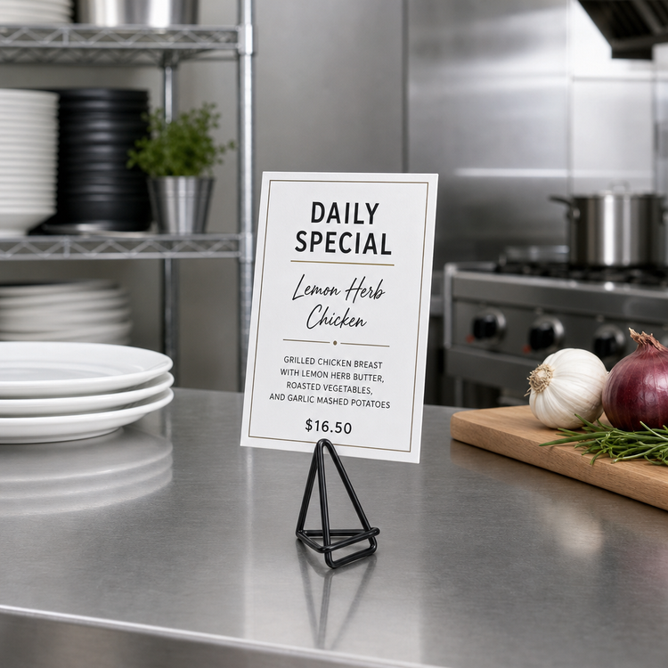Product image #3 for American Metalcraft Geometric Black Metal Menu Card Holder, 2-Inch Height