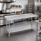 Thumbnail image #2 for Duke Manufacturing 416S-2484-2R 84 x 24-Inch 16-Gauge 400 Series Stainless Steel Work Table with 1-1/8-Inch Riser and Undershelf