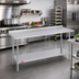Thumbnail image #2 for Duke 84-Inch x 24-Inch Stainless Steel Work Table with 1-1/8-Inch Straight Riser and Stainless Undershelf