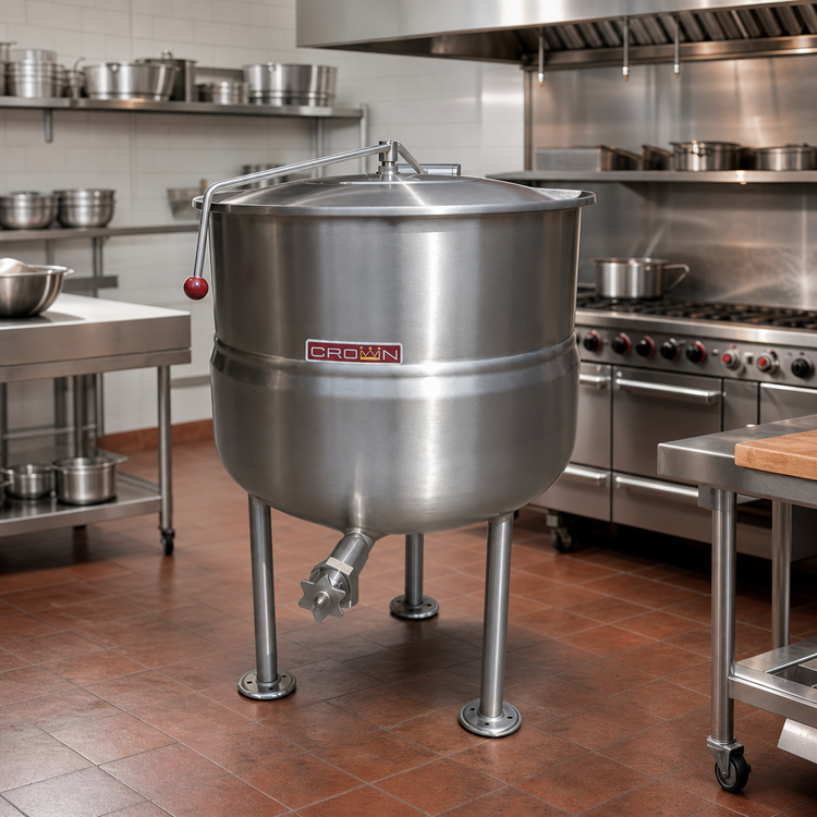 Product image #2 for Crown DL-100 100 Gallon Direct Steam Stationary Kettle with 2/3 Jacket