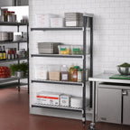 Thumbnail image #2 for Cambro Camshelving® Elements EXA183664V4480 4-Shelf Vented Stationary Add-On Polymer Shelving Unit, 18"D x 36"W x 64"H, Speckled Gray