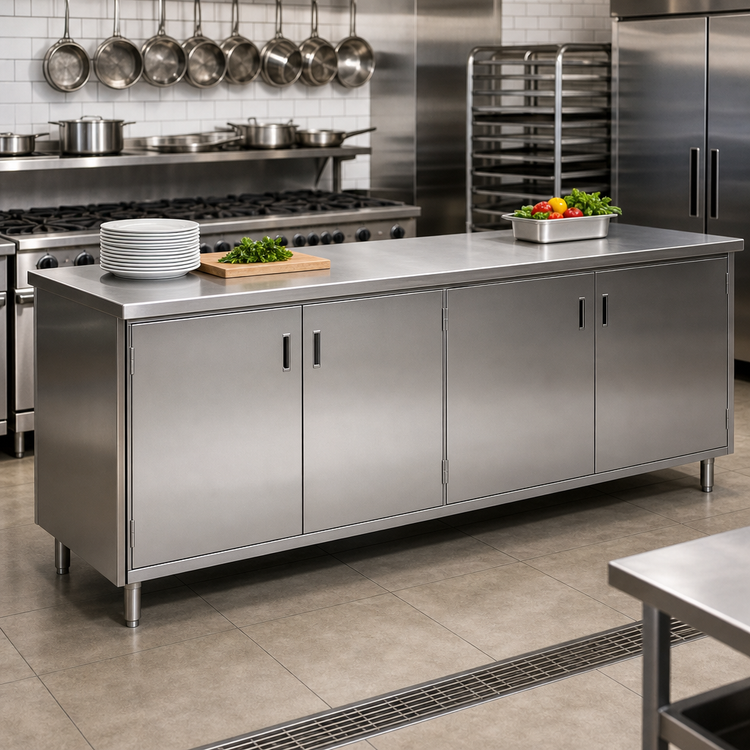 Product image #2 for Spec-Master 96-Inch Wide Plate Cabinet with 4 Hinged Doors and Stainless Steel Top