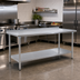 Thumbnail image #2 for Eagle Group Deluxe Series 60-Inch x 30-Inch Stainless Steel Work Table with Rear Upturn and Adjustable Undershelf