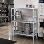 Thumbnail image #2 for Channel Manufacturing KAR80 Adjustable Aluminum Keg Storage Rack, 8 Half Barrels or 22 One-Sixth Barrels, 80 x 17 x 68 Inches