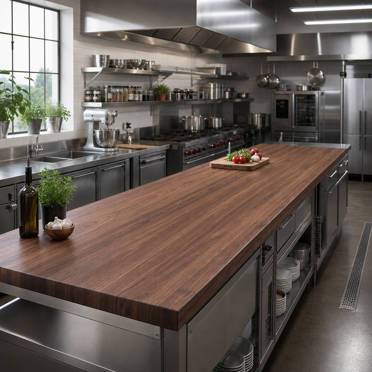 Product image #2 for Boos Block American Black Walnut Full-Length Edge Grain Kitchen Countertop, 132 x 42 x 3 Inches