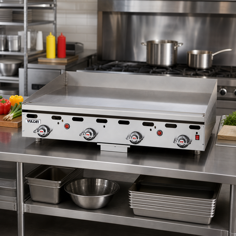 Product image #3 for Vulcan 924RX-30 Heavy Duty Deep Countertop Gas Griddle, 24 x 30 Inch Cooking Surface, 1 Inch Polished Steel Plate