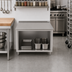 Thumbnail image #2 for John Boos Open-Front Modular Base Work Table, 36 x 24 Inches, Stainless Steel Top with 1-1/2 Inch Rear Riser