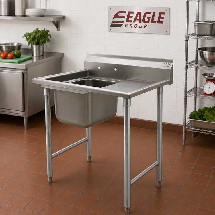 Product image #2 for Eagle Group 414 Series One-Compartment Sink with 24-Inch Right Drainboard
