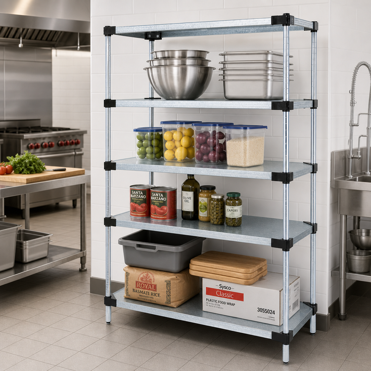 Product image #2 for Quantum 42 in W x 24 in D x 74 in H Stationary Solid Shelving Starter Kit with 5 Shelves