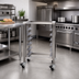 Thumbnail image #2 for Stainless Steel Open Base Equipment Stand with Pan Slides, 6 Half-Size Sheet Pan Capacity