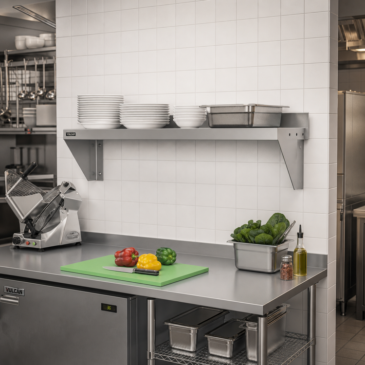Product image #2 for Vulcan 36 Inch Wide x 10 Inch Deep Stainless Steel Plate Rail