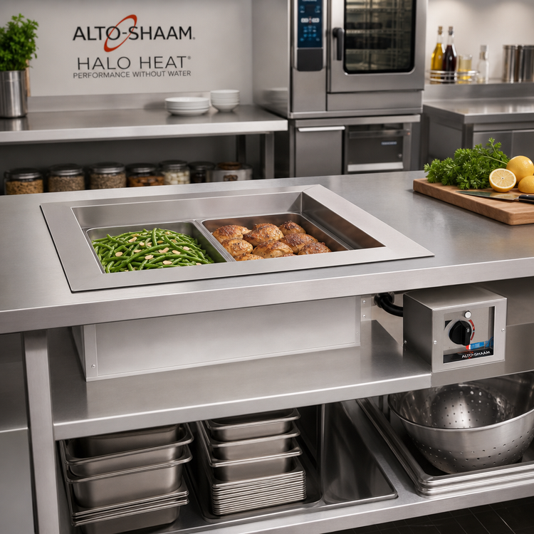 Product image #2 for Alto-Shaam Halo Heat Large Flange Drop-In Electric Waterless Hot Food Well, 2 Full-Size Pan Capacity