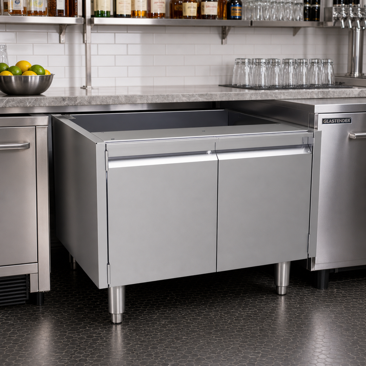 Product image #2 for Glastender ACB-28 Underbar Add-On Cabinet Base with 2 Hinged Doors, 28 Inch Wide
