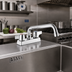 Thumbnail image #2 for Steel Works Stainless Deck Mount Manual Faucet with 4-Inch Centers and 12-Inch Swing/Swivel Spout