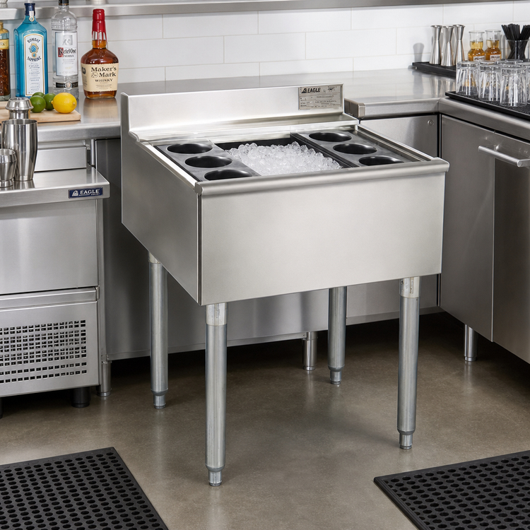 Product image #2 for Eagle Group 2200 Series Modular Underbar Cocktail Unit with 8-Inch Insulated Ice Bin, 24 x 24 x 33-1/2 Inches, 63 lb. Capacity
