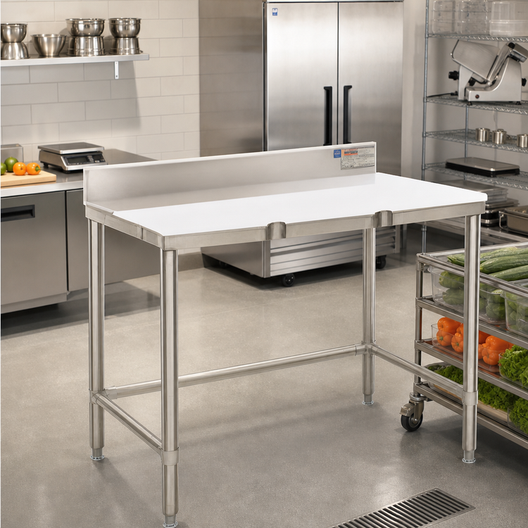Product image #2 for Eagle Group 108-Inch x 30-Inch Poly Top Trimming Table with Removable Backsplash