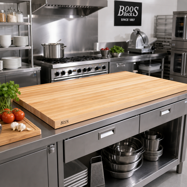 Product image #2 for Boos Block Edge Grain Maple Kitchen Countertop, 48 x 27 x 1-1/2 Inches, Penetrating Oil Finish