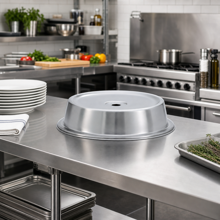Product image #2 for Vollrath Round Stainless Steel Plate Cover for 9" to 9-1/8" Plates, Satin Finish