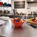 Thumbnail image #2 for CFS Brands Sierrus™ 3304205 Rimmed Melamine Fruit Bowl, 4.5 oz, 4.75 in, Red, Elevated Foot Case of 48