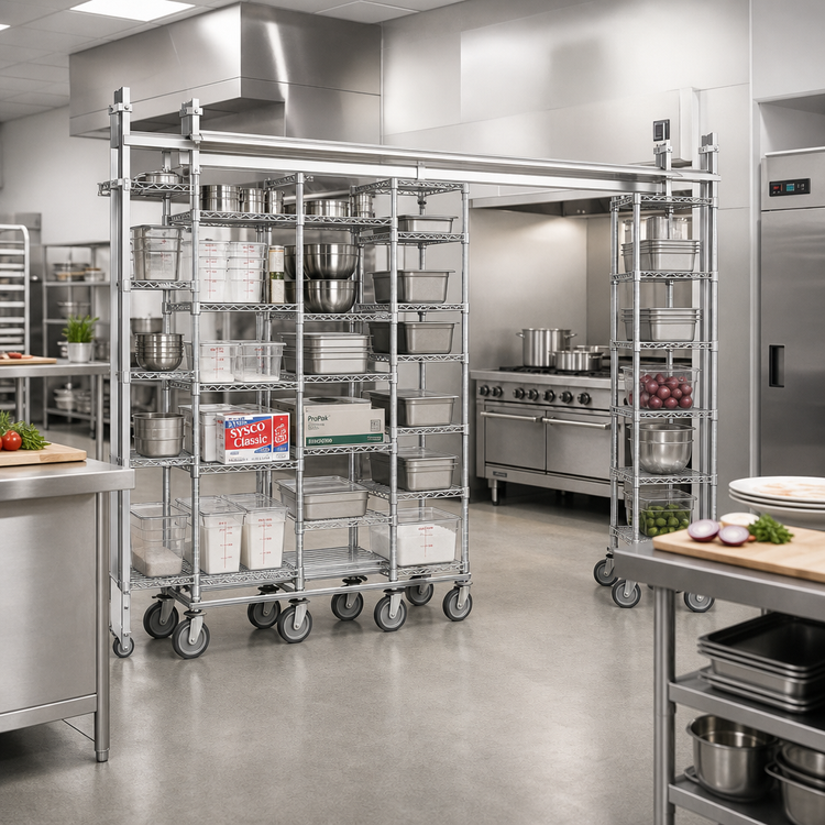 Product image #2 for Metro Super Erecta Top-Track 18-Inch Wide Chrome Plated Mobile Unit Kit