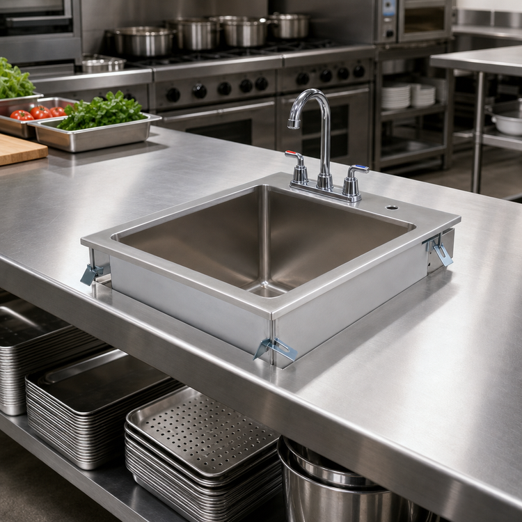 Product image #2 for John Boos Pro-Bowl Drop-In Hand Sink, 1 Compartment, 10-Inch Deep Bowl