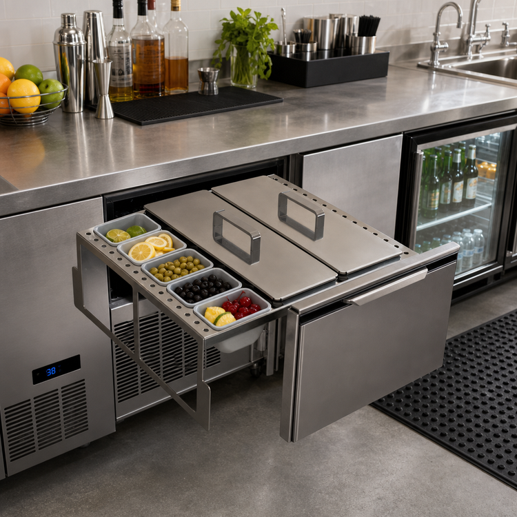 Product image #2 for Glastender Full Condiment Drawer Insert for 20-Inch Bar-Profile Cooler Door Opening