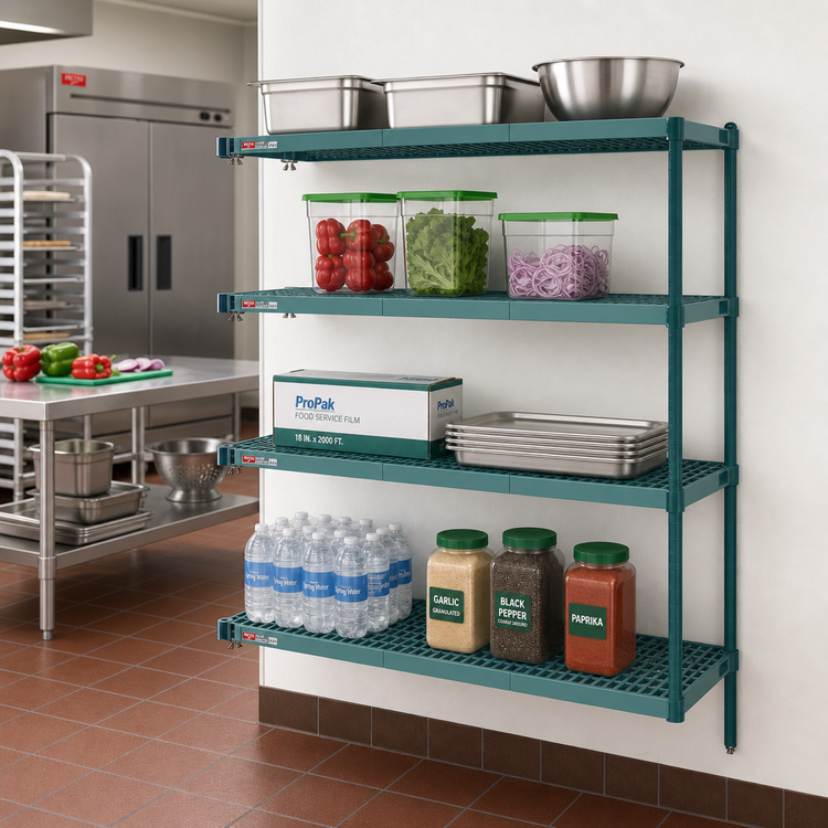 Product image #2 for Metro Super Erecta Pro 4-Shelf Add-On Shelving Unit with Removable Polymer Shelf Mats, 21 x 54 x 74 Inches, Green