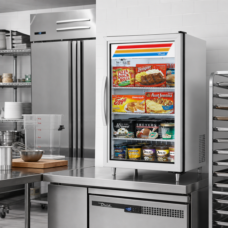 Product image #2 for True Countertop Glass Door Freezer Merchandiser, 1 Door, 3 Shelves, -10°F