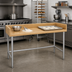 Thumbnail image #2 for Advance Tabco TBS-304 Bakers' Top Work Table with 1-3/4-Inch Wood Top, 48 x 30 Inches, 4-Inch Backsplash and Stainless Steel Base