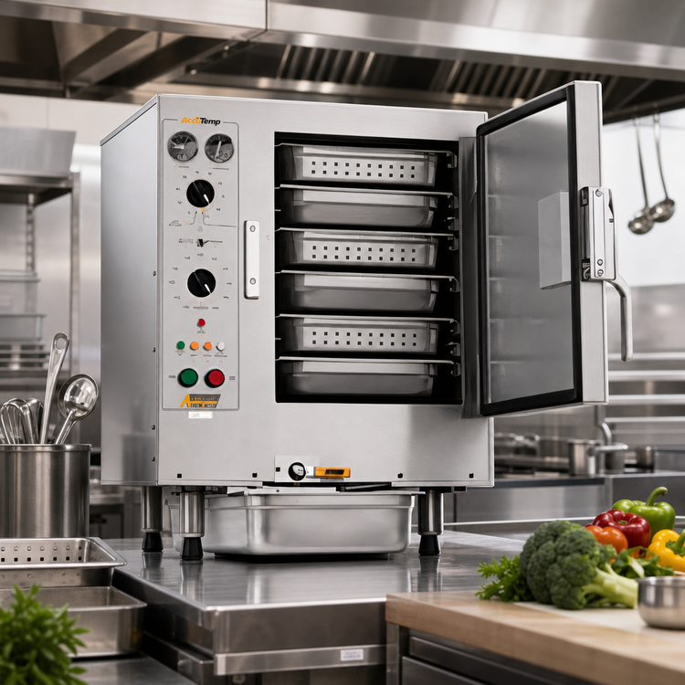 Product image #2 for AccuTemp Steam'N'Hold S6 Countertop Connectionless Electric Vacuum Steamer, 6-Pan, 480V/3-Phase